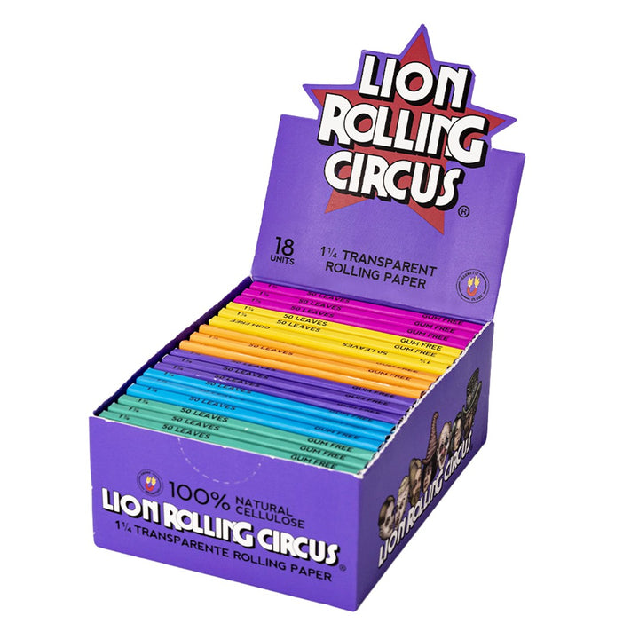 Papel Celuloso Lion Rolling Circus 1-1/4 – Transparente y Combustión Lenta