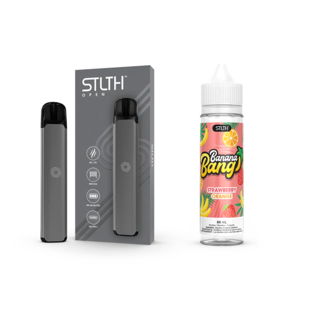 KIT STLTH VAPE OPEN + E-LIQUID BANANA BANG