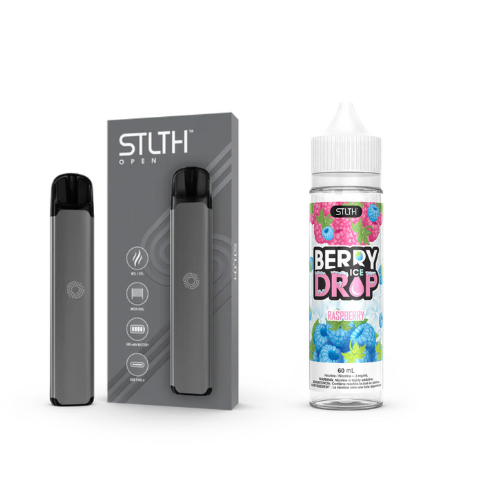 KIT STLTH VAPE OPEN + E-LIQUID BERRY DROP ICE