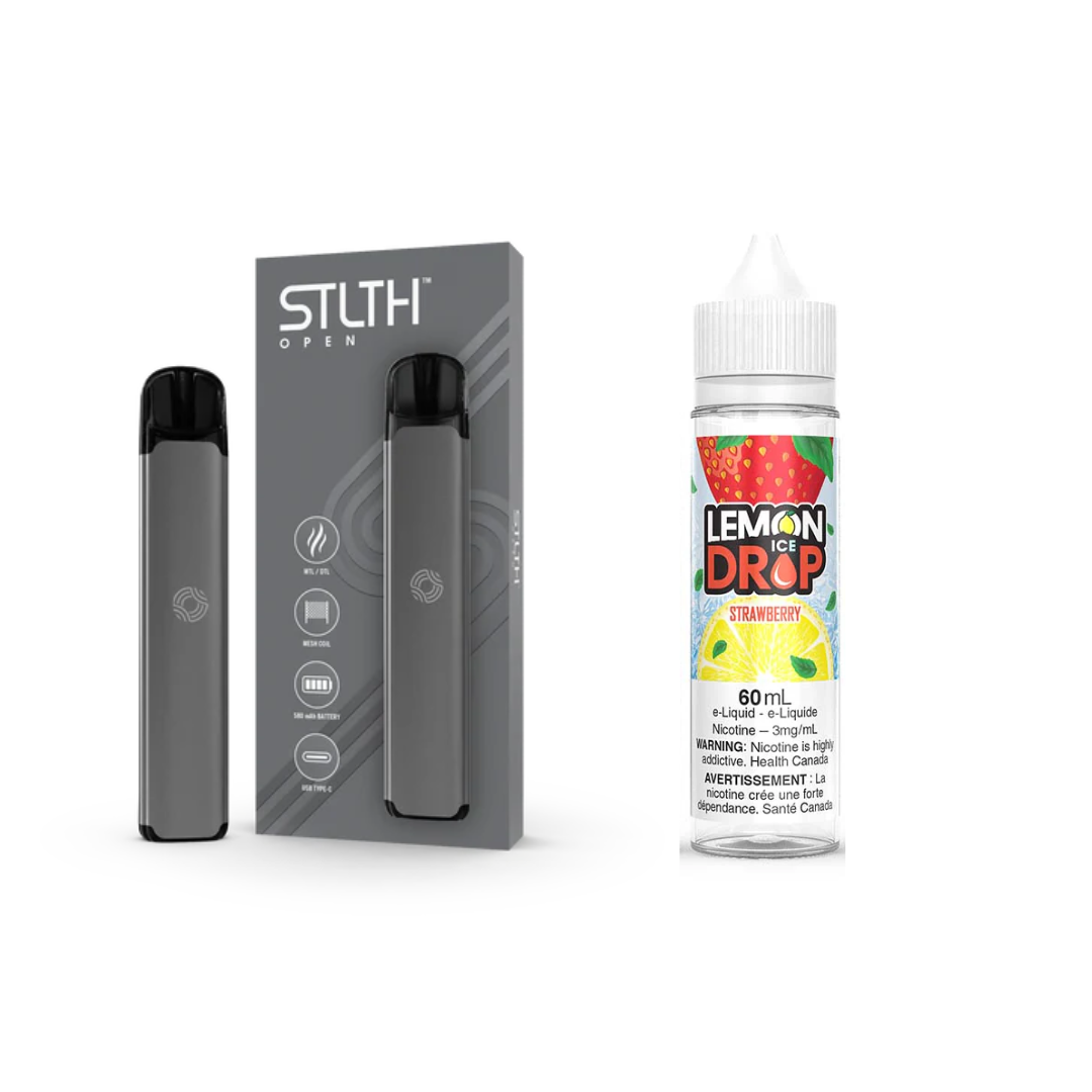 KIT STLTH VAPE OPEN + E-LIQUID LEMON DROP ICE