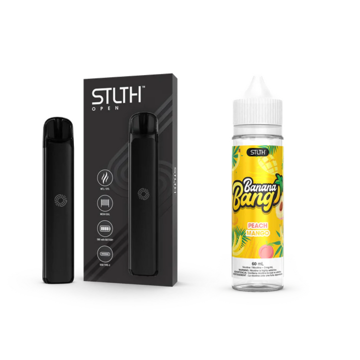 KIT STLTH VAPE OPEN + E-LIQUID BANANA BANG