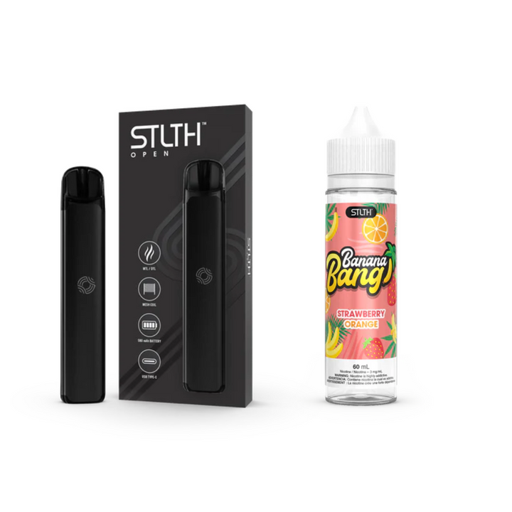 KIT STLTH VAPE OPEN + E-LIQUID BANANA BANG