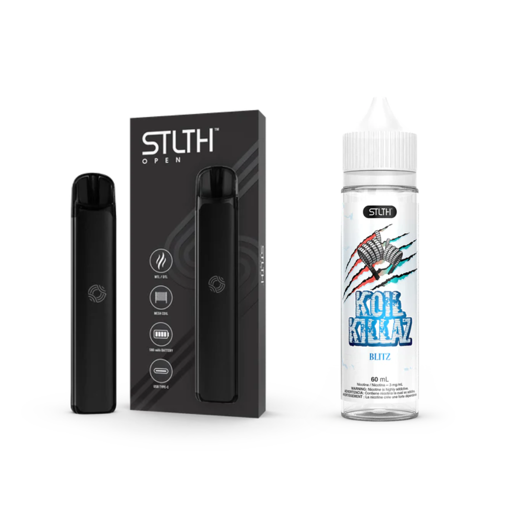 KIT STLTH VAPE OPEN + E-LIQUID KOIL KILLAZ