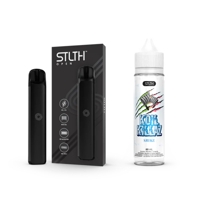 KIT STLTH VAPE OPEN + E-LIQUID KOIL KILLAZ