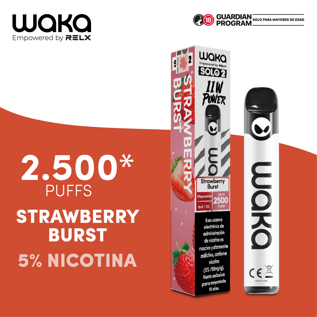 Vaporizador Waka Solo 2.0 - 2500 Puff 5% Nicotina